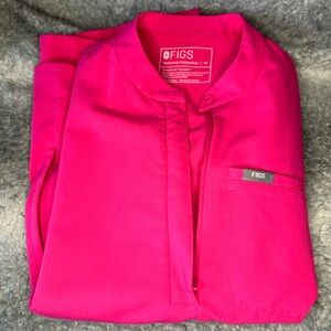 Figs Shocking Pink Scrub Top